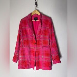BP.‎ + Wildfang Plaid Pink  One Button Blazer Small